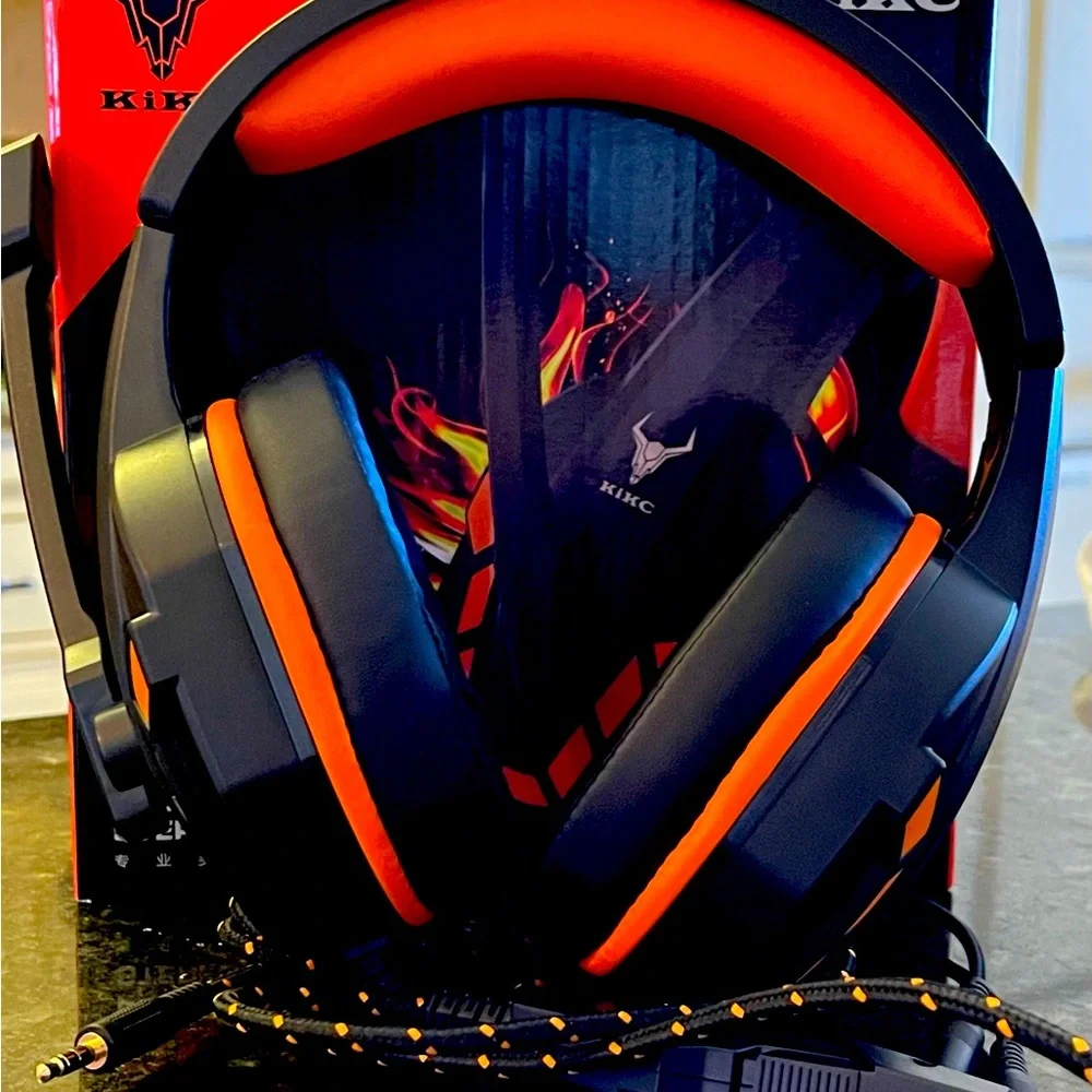 KikC Model PS-4 Pro Gaming Stereo Head Phones With Mic for Xbox, PS5, PC New